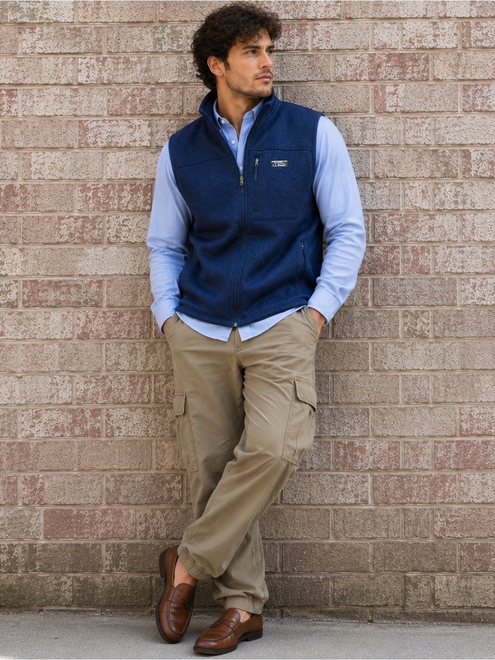 L.L.Bean Men’s Sweater Fleece Vest Navy Medium